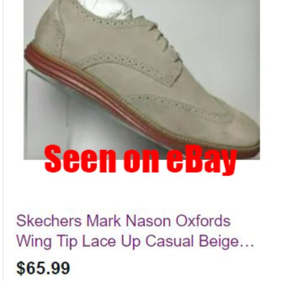 Sketchers Mark Nason Tan Suede Wingtips, 11 Med - Picture 10 of 11